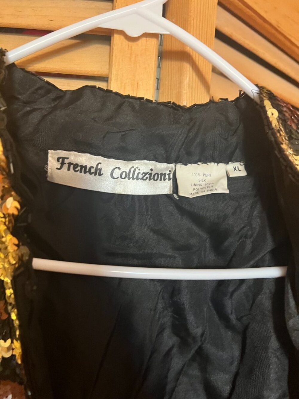 VINTAGE French Collizioni Sequin Leopard Jacket Dress Sz XL - Picture 2 of 3